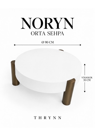 Noryn Yuvarlak Orta Sehpa Çap 90cm Beyaz Ve Bronz Renk Metal Ayak 35cm Modern Tasarım Dekoratif Beyaz - Bronz Noryn Yuvarlak Orta Sehpa Çap 90cm Beyaz Ve Bronz Renk Metal Ayak 35cm Modern Tasarım Dekoratif Beyaz - Bronz