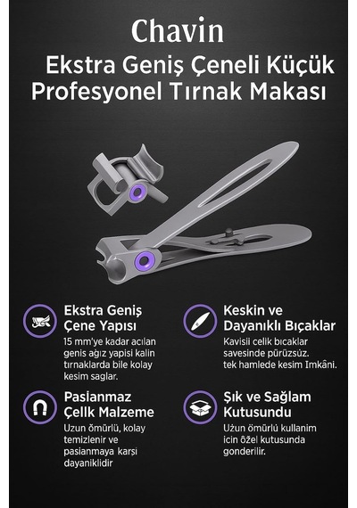 Ekstra Geniş Çeneli Küçük Profesyonel Tırnak Makası Cin291