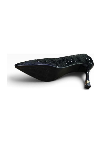 By Doğanrenas Kadın İnce Topuklu Süet Taşlı Stiletto Siyah - 942598030 Siyah