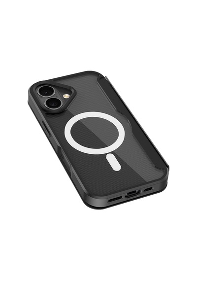 Apple Uyumlu iPhone 17 Kılıf M-safe Şarjlı Raptic Air Folio Şeffaf Kartlıklı Kapaklı Kılıf Siyah