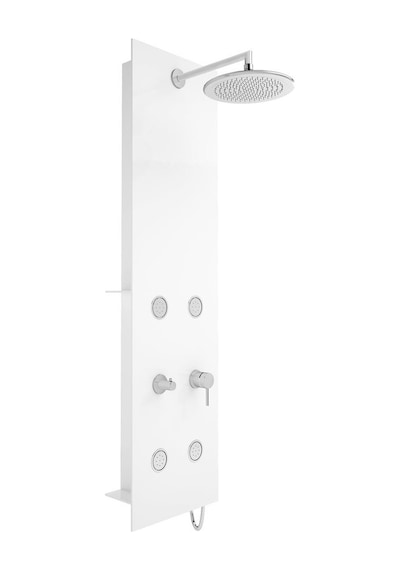 VitrA  Origin A45804 Masajlı Duş Sistemi Beyaz - Cam Krom Beyaz