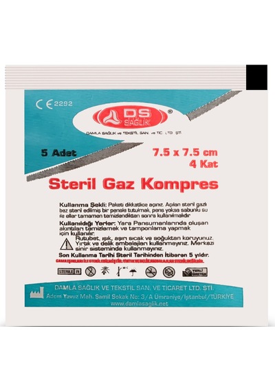 DS STERİL GAZ KOMPRES 7.5 x7.5 cm 100 ADET