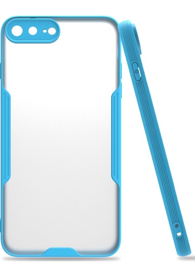 Newface Apple Uyumlu iPhone 7 Plus Kılıf Platin Silikon - Mavi Mavi