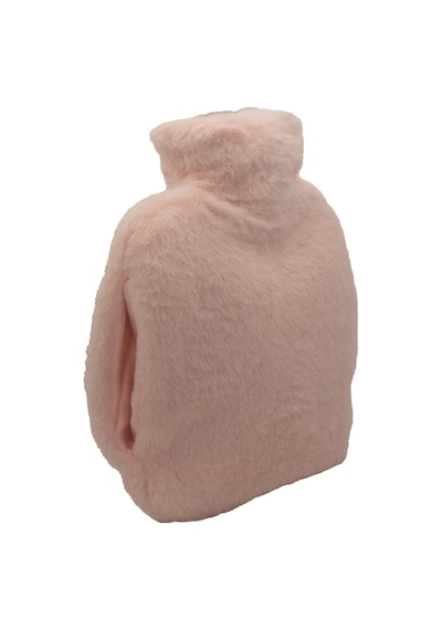 Sıcak Su Torbası Yan Cepli Pembe Peluş Termofor 27x17x2cm 1 Litre Pembe