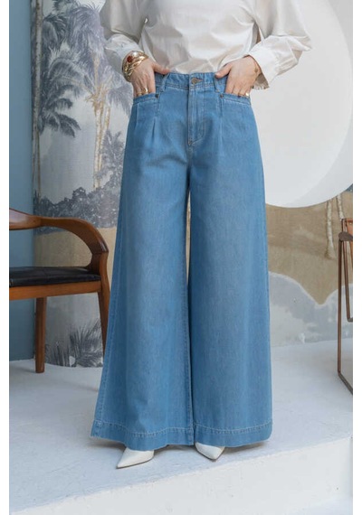 1165-denim Bol Paça Pantolon Mavi Mavi