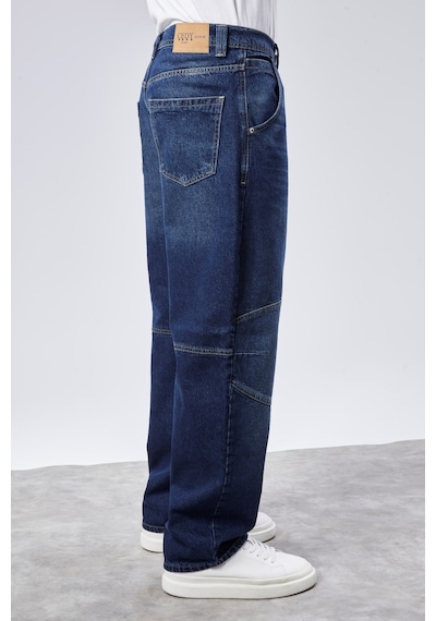 Cedy Denim Cedy Denım Yüksek Kalite Erkek Yüksek Bel Skater Baggy Jeanpantolon C362 Lacıvert