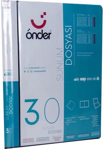 Önder Katalog Sunum Dosyası Pp Ön Cepli 30 Lu Siyah 1230-3 Çok Renkli