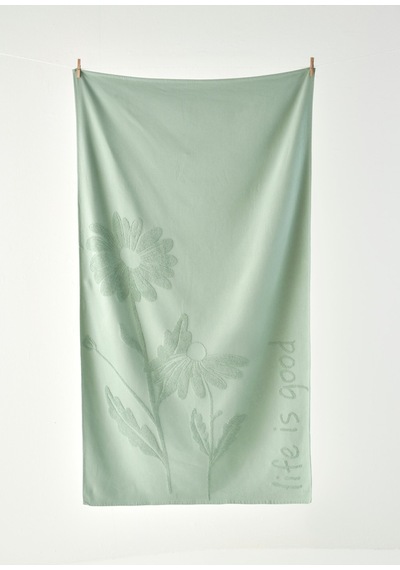 Bella Maison Daisy Jakarlı Plaj Havlusu Yeşil 90x160 Cm Yeşil