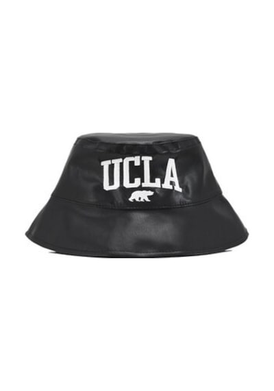 Ucla Alpha Siyah Bucket Deri Nakışlı - Kadın Şapka Siyah