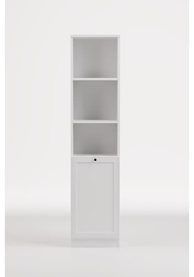 Terra Kitaplık 40x173x31 Cm Beyaz - Modern Tasarım Gri