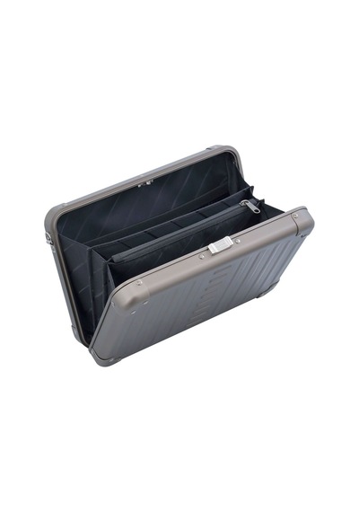 Aleon Vanity Kılıfı 25 Cm Gümüş Alüminyum Omuz Çantası, Hafif, Dayanıklı, Şık Tasarım Koyu Gri