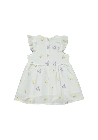 Civil Baby Çiçek Nakışlı 6-18 Ay Elbise Ekru