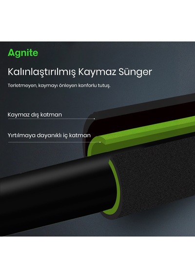 Agnite Gelişmiş Ayarlanabilir Kapı Aralığı Barfiks Çubuğu 70 110 Cm Kaymaz Tabanlı Yeşil