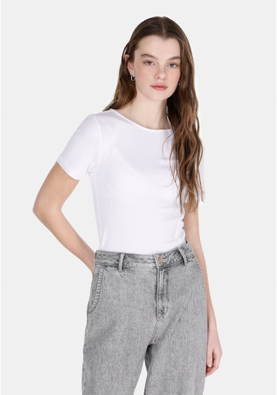 Colin's Colins Slim Fit Kadın Beyaz Kısa Kol Tişört Cl1073166 Q1.v1 Wht Beyaz