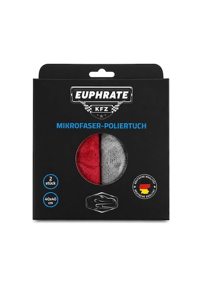 Euphrate Kfz 2'li Mikrofiber Temizlik Bezi 40x40 Cm Araç, Cam, Ev Ve Hassas Yüzeyler İçin Yüksek Emici Mikrofiber Bez Gri & Kırmızı Belirtilmemiş