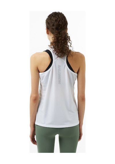 Salomon Sense Aero Singlet Gfx Kadın Beyaz Koşu Atlet Lc2188200