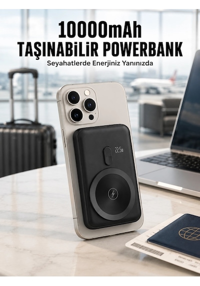 22.5w Hızlı Şarj Destekli Manyetik Powerbank Kompakt Tasarım Yeni Nesil