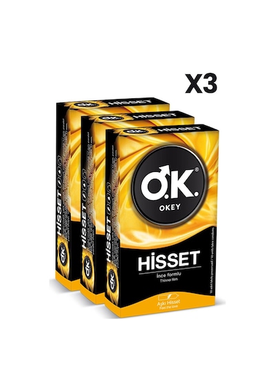 Okey Hisset Prezervatif 10'lu X3 Adet