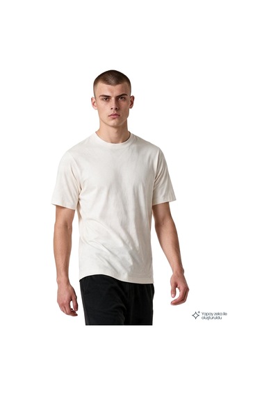 Talek Erkek Beyaz Günlük Stil T-shirt 26ke0007-kbyz