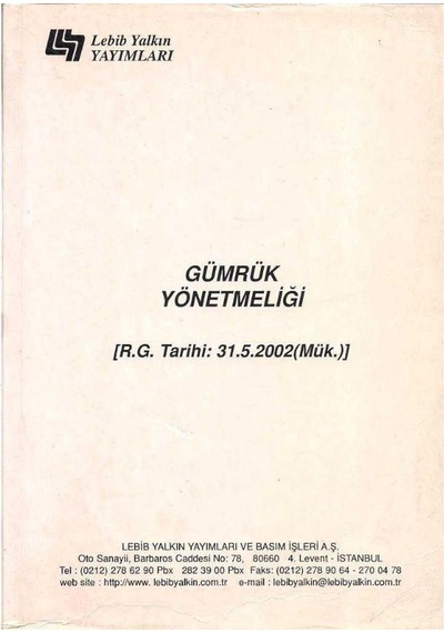 Gümrük Yönetmeliği