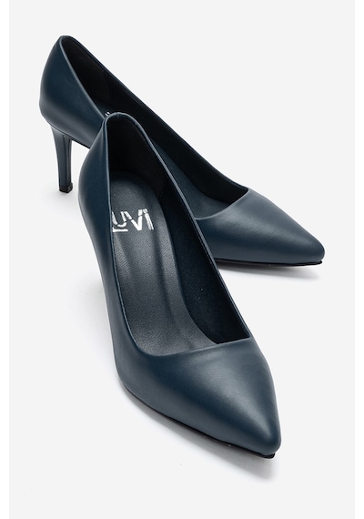 Luvi Shoes Clyde Lacivert Cilt Hakiki Deri Kadın Topuklu Ayakkabı