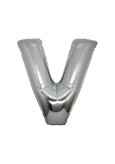 Gümüş Folyo Balon 16" Inç 40 Cm V Harfi