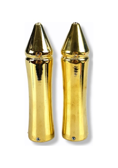 Motosiklet Elcik Sivri Düz Mermi Model Krom Gold Takım N11.56251