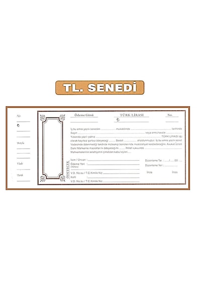 Türk Lirası Senet Karnesi 20.yaprak