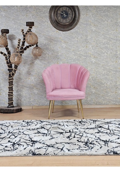 Zafir Tekli Papatya Çay Seti Koltuk Gold Sivriltme Ayak, Balkon, Salon, Ofis, Koltuk Takımı, Tekli Berjer Pembe