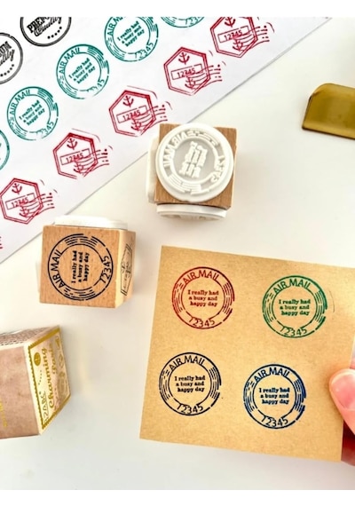 Charming Paris 3 Farklı Posta Ve Premium Damga Desenli Ahşap Küp Mühür/kaşe/kitap Mührü/stamp/seal Diğer