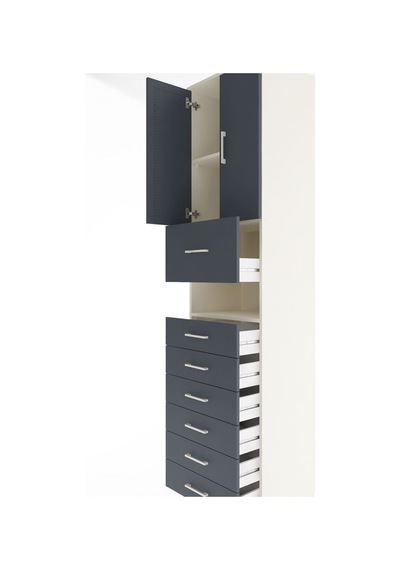 Hyperion Dolap 2 Raflı 7 Çekmeceli 2 Kapaklı 60x44x243 Aytaşı-antrasit Aytası