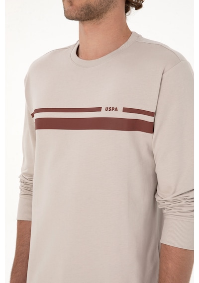 U.S. Polo Assn. Erkek Regular Fit Bisiklet Yaka Taş İnce Sweatshirt 50313801-VR049