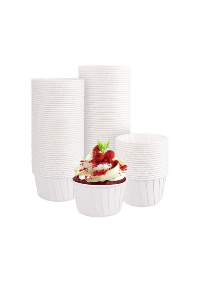 50'li Beyaz Muffin Kek Kalıbı, Kek Kapsülü Cupcake Kalıbı, Airfryer Uyumlu