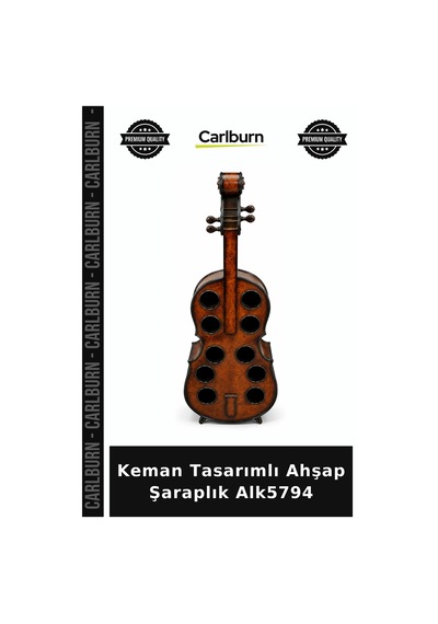 Özel Üretim Dekoratif Mutfak Hediye Şarap Standı Keman Tasarımlı Ahşap Şaraplık Alk5794