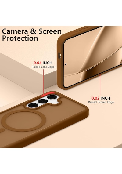Samsung Galaxy A27 Ile Uyumlu Kılıf Magsafe Şarj Özellikli Mat Arka Yüzeyli Kapak Çöl Titanyum