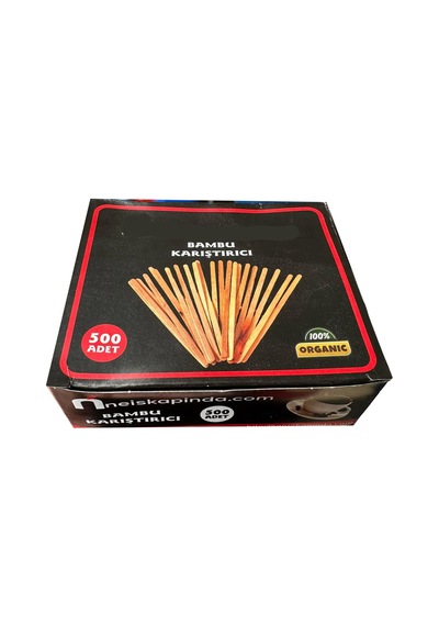 Tahta Ahşap Bambu Çay Kahve Karıştırıcı Çubuk Kaşık - 11 Cm. - 500 Adetlik 24 Paket - Koli Kahverengi