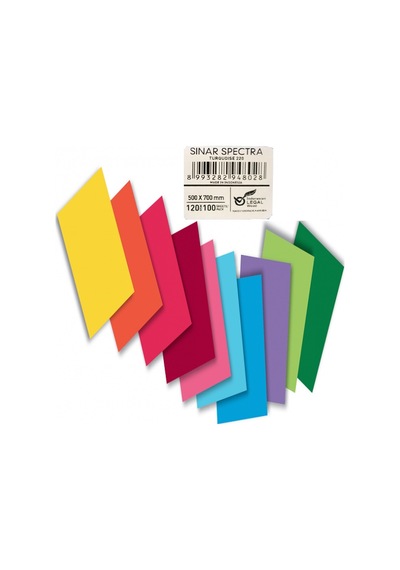 Sınar Fon Kartonu 100 Lü 50x70 120 Gr Turkuaz 220 Çok Renkli