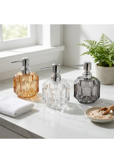 1 Adet Akrilik Sıvı Sabunluk 180 Ml - 3 Farklı Renkli Kırılmaz Şeffaf Banyo Ve Mutfak Düzenleyici Şık Losyon Diğer