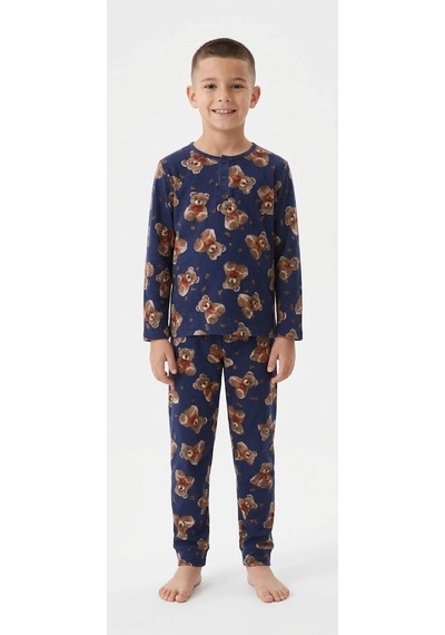 Biçomi Hassas Ciltlere Özel Nefes Alan Pamuk Penye Ayıcık Baskılı Çocuk Pijama Takımı 6-14 Yaş Lacivert Biçomi Hassas Ciltlere Özel Nefes Alan Pamuk Penye Ayıcık Baskılı Çocuk Pijama Takımı 6-14 Yaş Lacivert