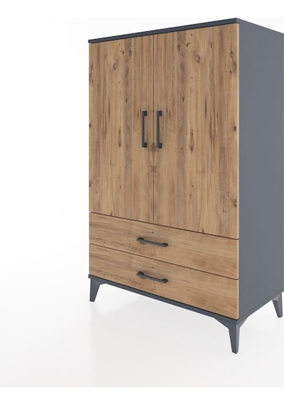 Hyperion Dolap Tek Raflı 2 Çekmeceli Tek Askılı 88x44x134 Antrasit-çam Antrasit Hyperion Dolap Tek Raflı 2 Çekmeceli Tek Askılı 88x44x134 Antrasit-çam Antrasit