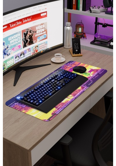 Celeste Kaymaz Dikişli Kauçuk Oyuncu Mousepad V5 - 70x30 Xl Gaming Mouse Pad Fare Altlığı