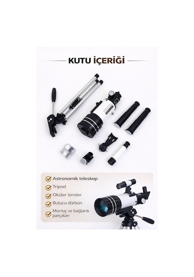 Dailytech Profesyonel Astronomik Monoküler Teleskop Ay & Yıldız Gözlemi Eğitici Güçlü Optik Tripodlu Set