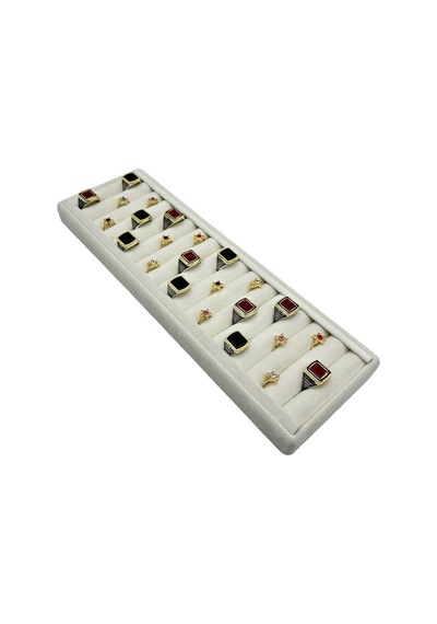 Yüzük Küpe Koldüğmesi Takı Standı Kırık Beyaz Renk Uzun 34 X 11 C