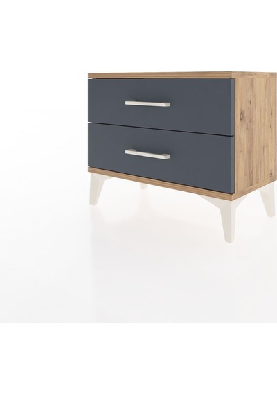 Arges Komodin 2 Çekmeceli 60x30x48 Çam-antrasit Atlas Çam