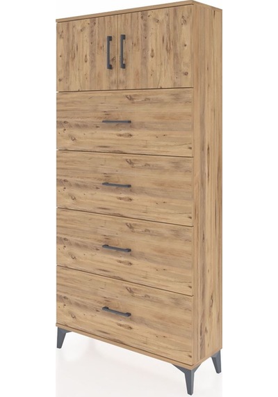 Arges Dolap Tek Raflı 4 Çekmeceli 2 Kapaklı 88x30x182 Çam-çam Çam Arges Dolap Tek Raflı 4 Çekmeceli 2 Kapaklı 88x30x182 Çam-çam Çam