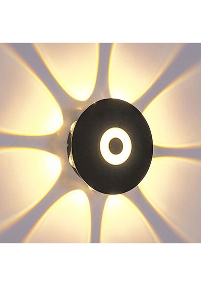 7 Watt Gün Işığı Ledli Yaprak Işık Desenli Dekoratif İç Ve Dış Mekan Aplik, Modern Tasarım Armatür Beyaz - Siyah