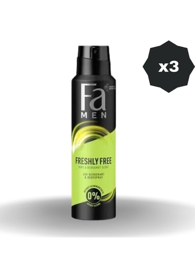 Deo Freshly Free Mınt & Bergamot 150 Ml - 3 Adet