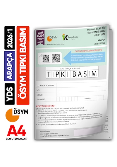 Yds Arapça 2026/1 Yabancı Dil Sınavı Ösym Tıpkı Basım Çıkmış Soru Deneme Kitapçığı E-yds Uygun