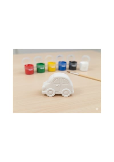 Taş Tozu Boyama Seti- Mini Taşıtlar - 4'lü Set + 6 Ana Renk Boya+