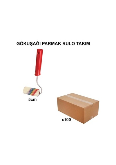 Gökkuşağı Parmak Rulo Takım 5 Cm-100 Adet Set